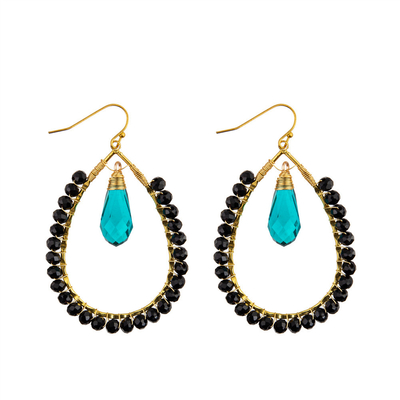 Les graines de raisin laissent tomber des couleurs multi formées de boucle d'oreille faite main de perles