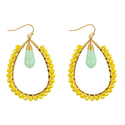 Les graines de raisin laissent tomber des couleurs multi formées de boucle d'oreille faite main de perles