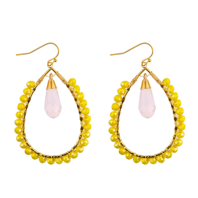 Les graines de raisin laissent tomber des couleurs multi formées de boucle d'oreille faite main de perles