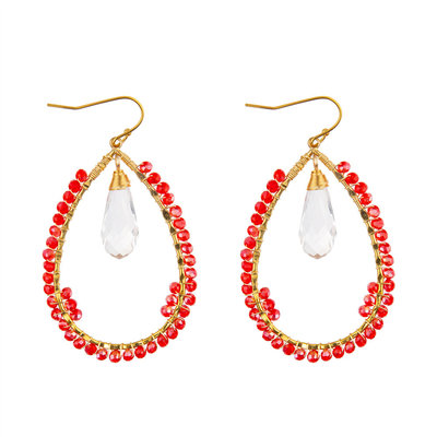 Les graines de raisin laissent tomber des couleurs multi formées de boucle d'oreille faite main de perles