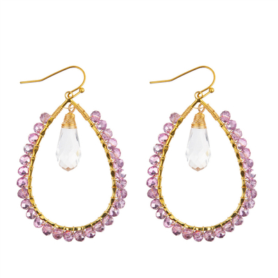 Les graines de raisin laissent tomber des couleurs multi formées de boucle d'oreille faite main de perles
