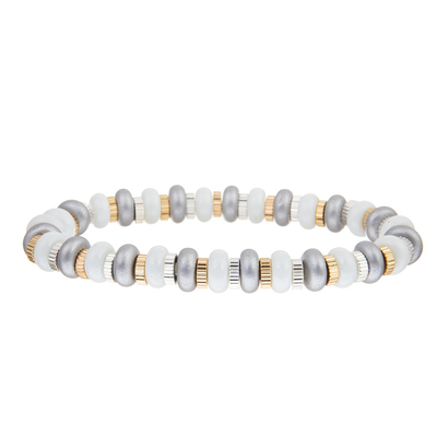 La pierre gemme de plage d'Amazonite faite main pavent des perles que les bracelets étirent réglable multicolore