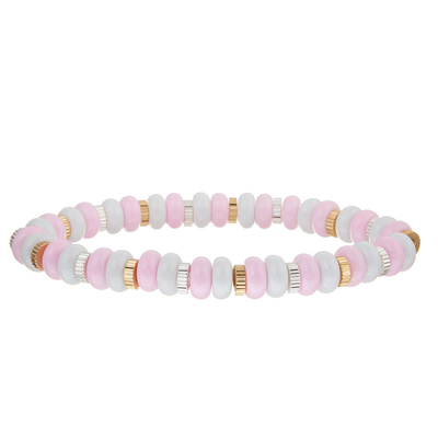 La pierre gemme de plage d'Amazonite faite main pavent des perles que les bracelets étirent réglable multicolore