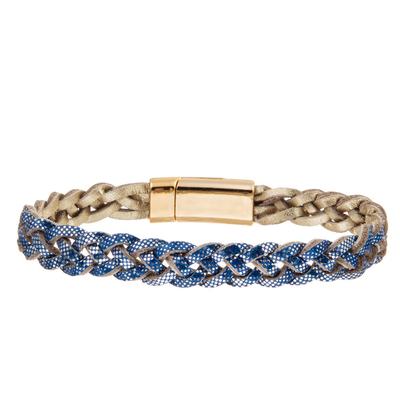 Le bracelet tressé en cuir véritable des femmes fait main avec le fermoir magnétique
