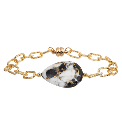 L'or de bijoux a plaqué le bracelet magnétique fait main de bracelet de maillon de chaîne de fermoir pour des femmes