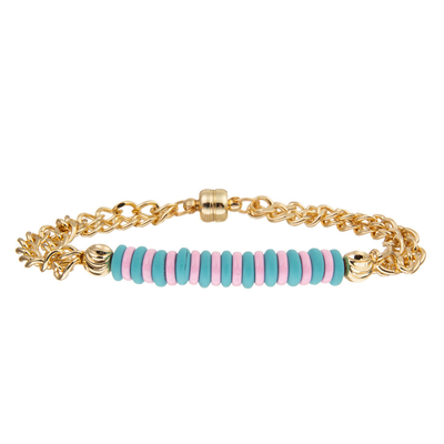 L'or bleu et rose de perles a plaqué le bracelet de maillon de chaîne avec l'adsorption magnétique